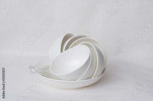White ceramic tableware