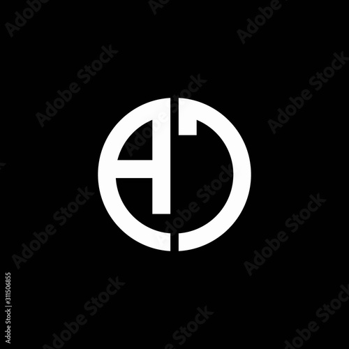 AC monogram logo circle ribbon style design template