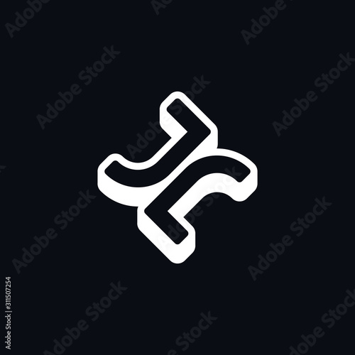 Initial letter JL, JJ or LJ logo template with 3d block illustration in flat design monogram symbol