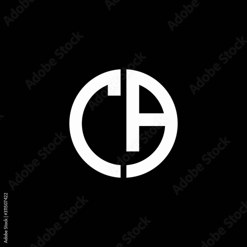 CA monogram logo circle ribbon style design template