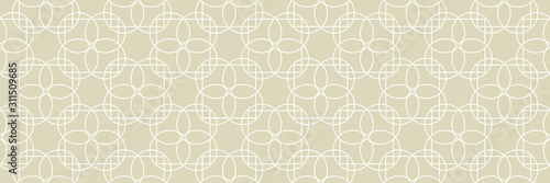Geometric seamless white and olive green long background