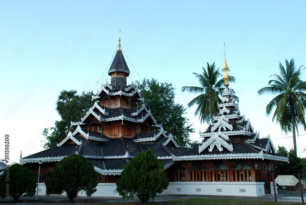 Wooden pagoda in northern of Thailand