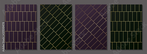 Minimal Cover in Gold. Vector Geometric Abstract Line Pattern for Poster Design.