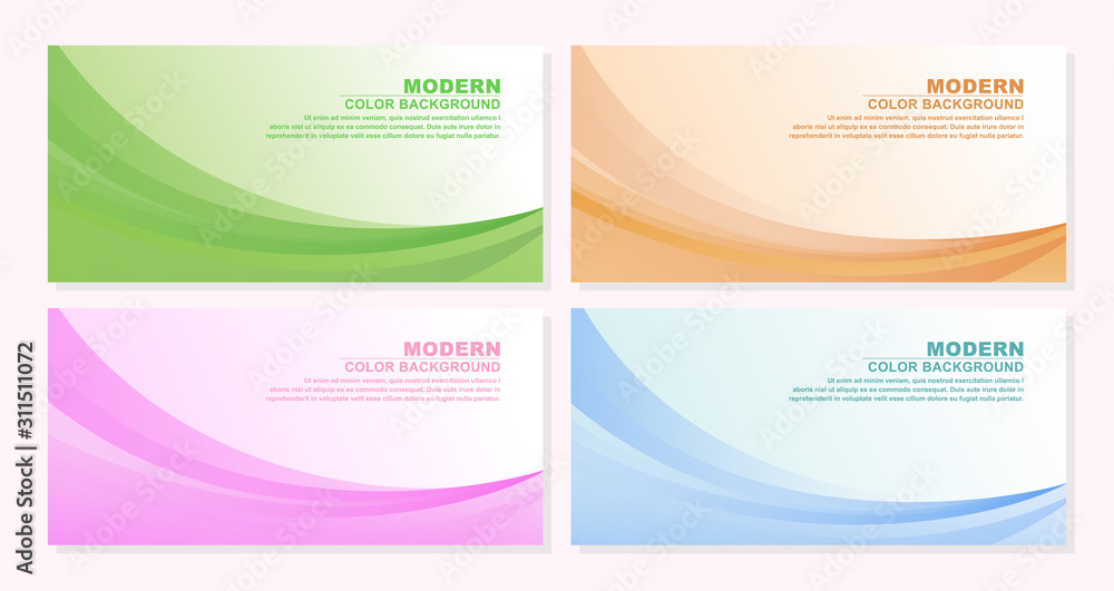 collection of colorful gradient banners with Wave textures and abstract lines. 