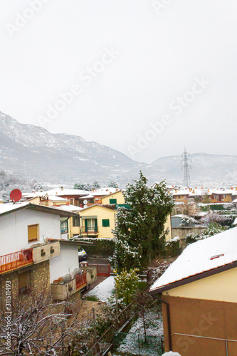 View on Brescia city in a snowstorm © Rodica Ciorba