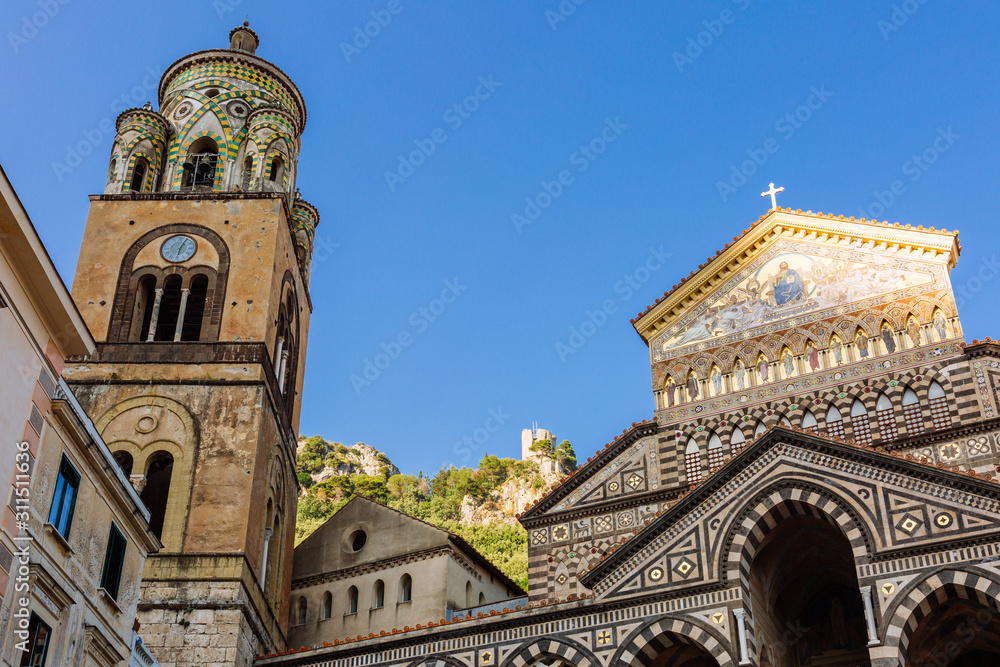 Amalfi cathedral at the Amalfi Coast, Campania, Italy.