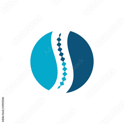 Spine diagnostics symbol logo template vector illustration