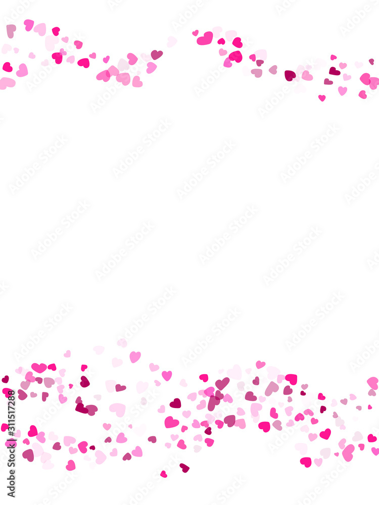 Hearts confetti flying vector background graphic design.