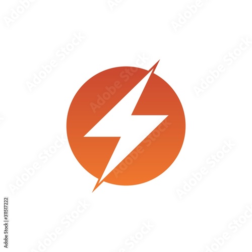Letter O thunder power shape logo icon. Electrical Icon logo concept.