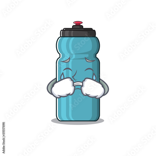 Sad Crying water bottle Scroll cartoon character design