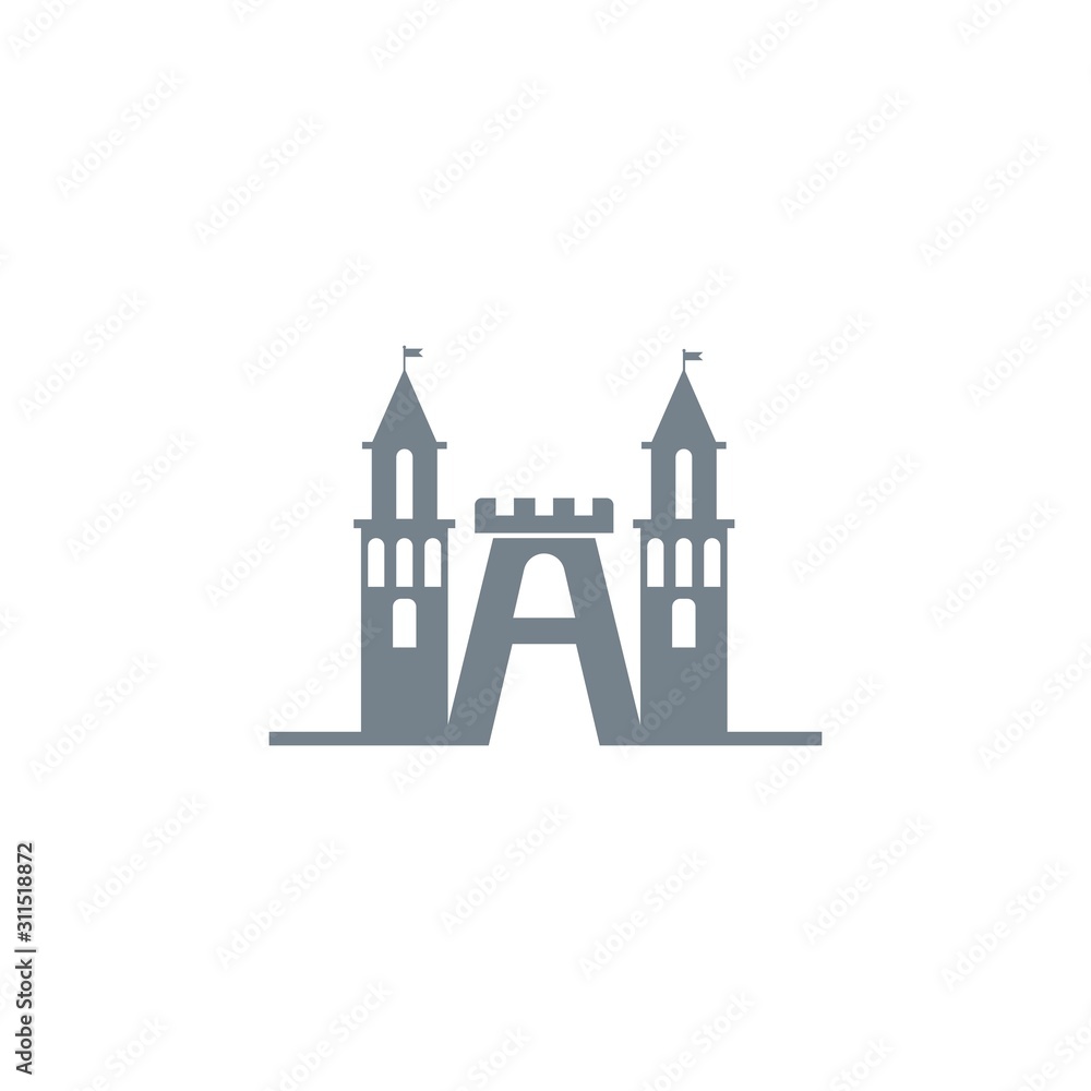 Castle icon Vector Illustration design Logo