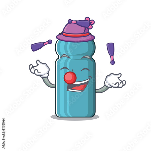 cool water bottle Scroll mascot cartoon style playing Juggling