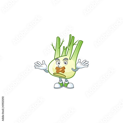 Fennel cartoon character style with silent gesture