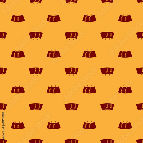 Red Windscreen wiper icon isolated seamless pattern on brown background.  Vector Illustration