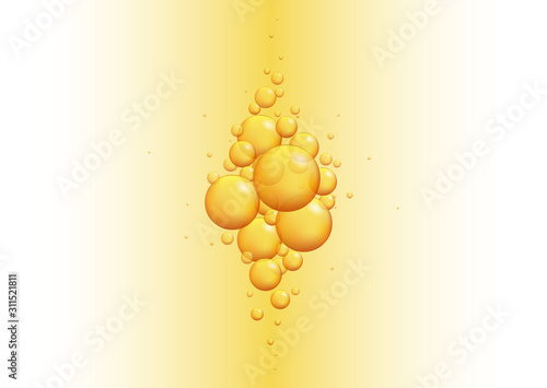 Gold oil bubbles. 