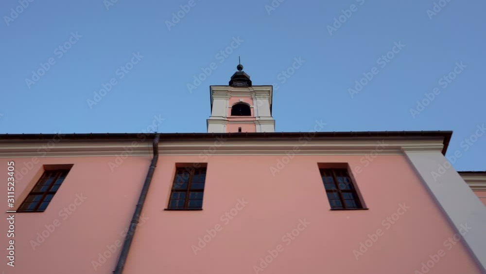 Camaldolese monastery close up exterior view, low angle sideways shot Camaldolese monastery close up exterior view, low angle sideways shot