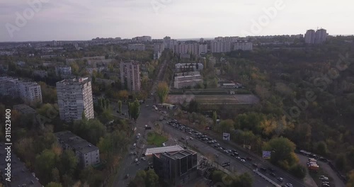 Wallpaper Mural Aerial footage of a district in Chisinau the capital of Republic of Moldova traffic autumn Torontodigital.ca