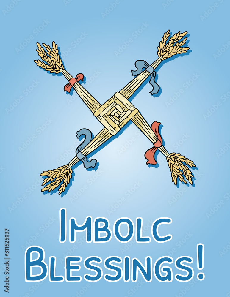 Imbolc Blessings beginning of spring pagan holiday postcard. Brigid's
