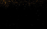 Abstract background with golden shiny sparkling sparkles.