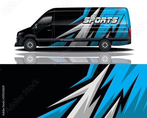 van car decal wrap  vector design for company