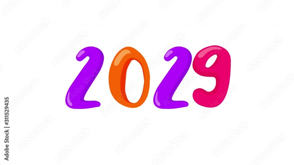 Happy New Year of twenty twenty. Colorful numbers design for celebration. Animation on white background. Happy New Year of twenty twenty. Colorful numbers design for celebration. Animation on white background.