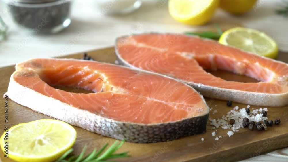 fresh raw salmon fillet steak fresh raw salmon fillet steak