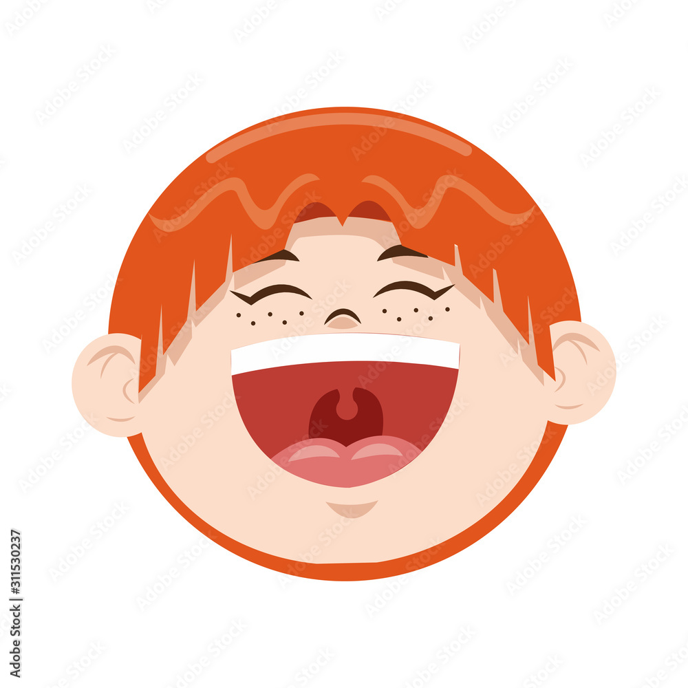 cartoon boy laughing icon, colorful design cartoon boy laughing icon, colorful design