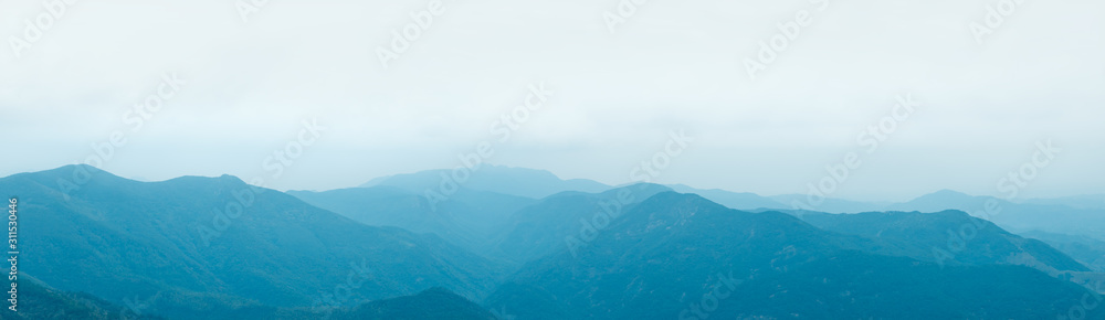 Fototapeta premium A continuous mountain. Background of Chinese ink painting.