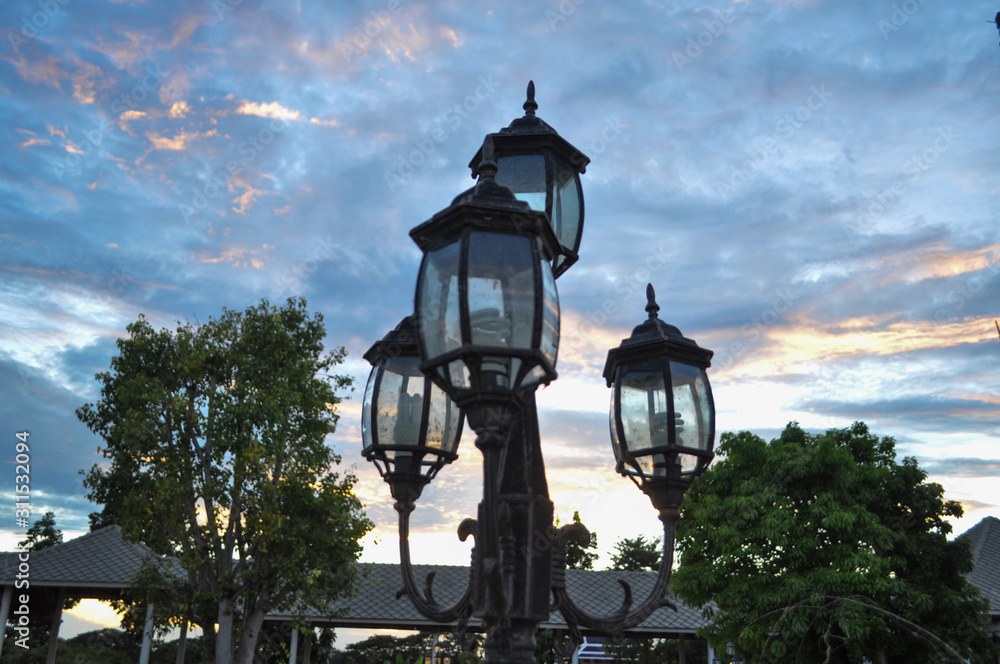 lantern in the park.