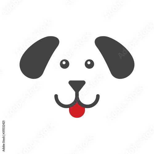 Minimalistic logo, good dog with love, devoted dog