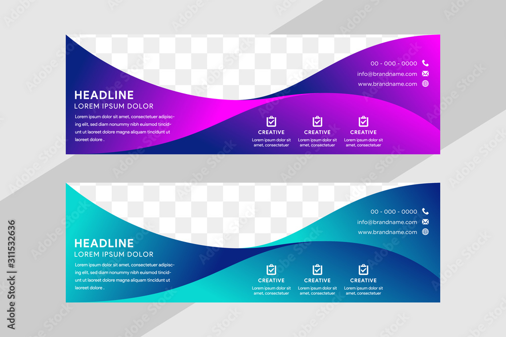 Minimal modern cover design web designs. Dynamic colorful gradients purple and blue. Future geometric patterns. poster template vector design. space for photo.