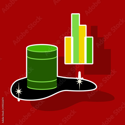 paper sticker on theme Arabic business oil chart