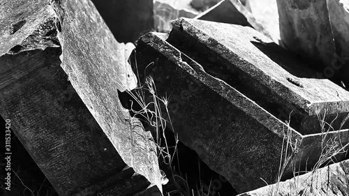 Old stones of a cemetery.
