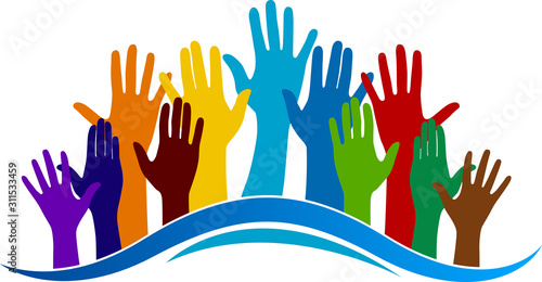 Foto colorful hands logo
