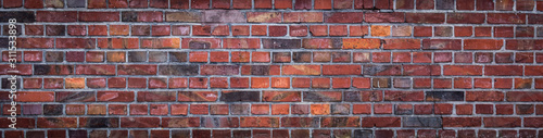 Vászonkép old red brick wall background