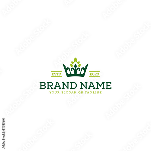 logo design tree and crown vector