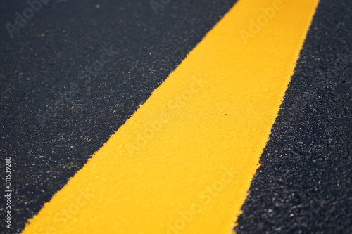 The yellow traffic line during construction is completed