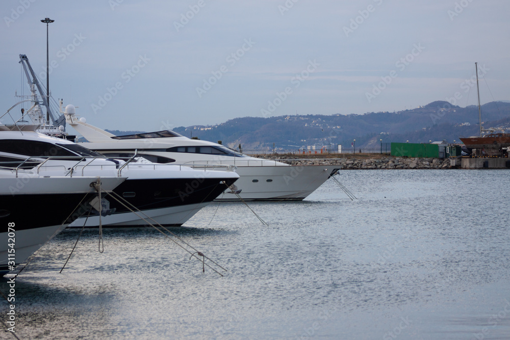 Fototapeta premium Yachts are in the marina.