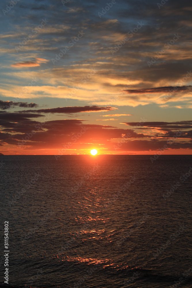 Fototapeta premium sunset over the sea (Baikal lake, Siberia)