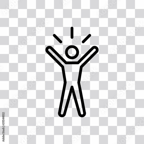 Man with hands up icon. Human vector sign. 