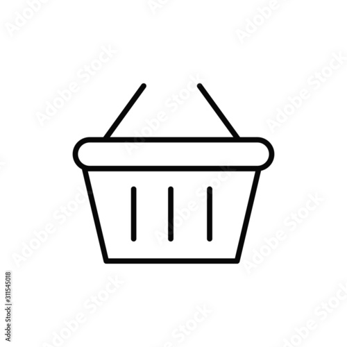 shopping basket vector isolated icon