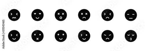 set of different emotion face