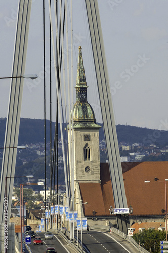 Canvas Print Bratislava, Brücke Novi Most, Krönungskirche, Slowakische Repu