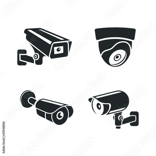 Fixed CCTV icon template color editable. Security Camera symbol vector sign isolated on white background illustration for graphic and web design.