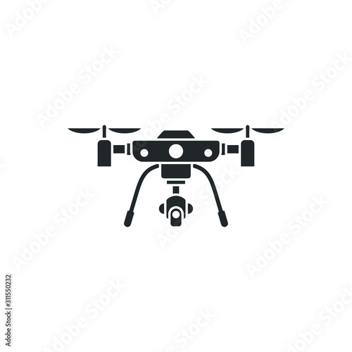 Drone aerial camera icon template color editable. drone quadrocopter symbol vector sign isolated on white background illustration for graphic and web design.