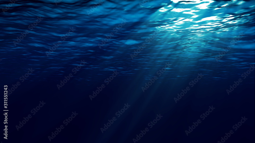 Abstract underwater background with sunbeams Abstract underwater background with sunbeams