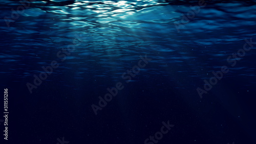 Abstract underwater background with sunbeams