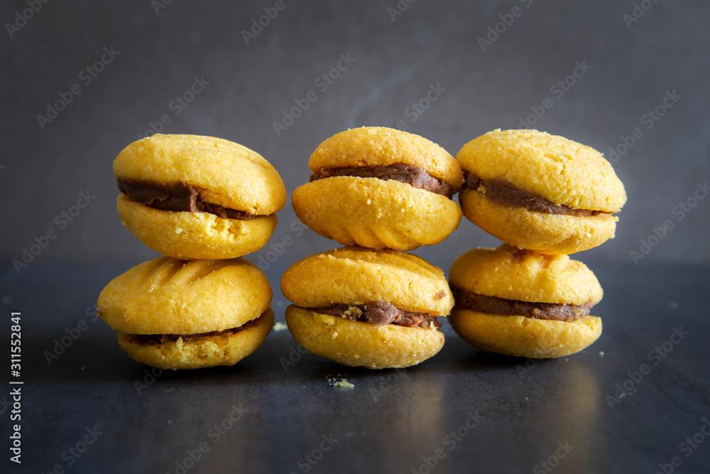Stack of melting moment cookies