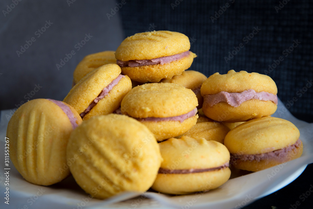 Stack of melting moment cookies Stack of melting moment cookies