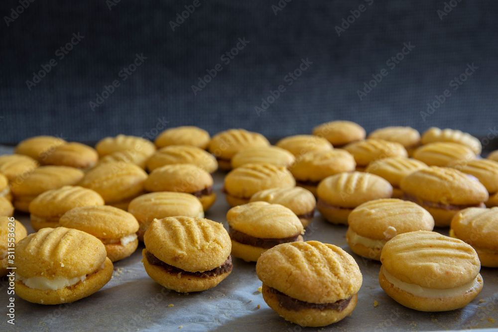 Stack of melting moment cookies Stack of melting moment cookies